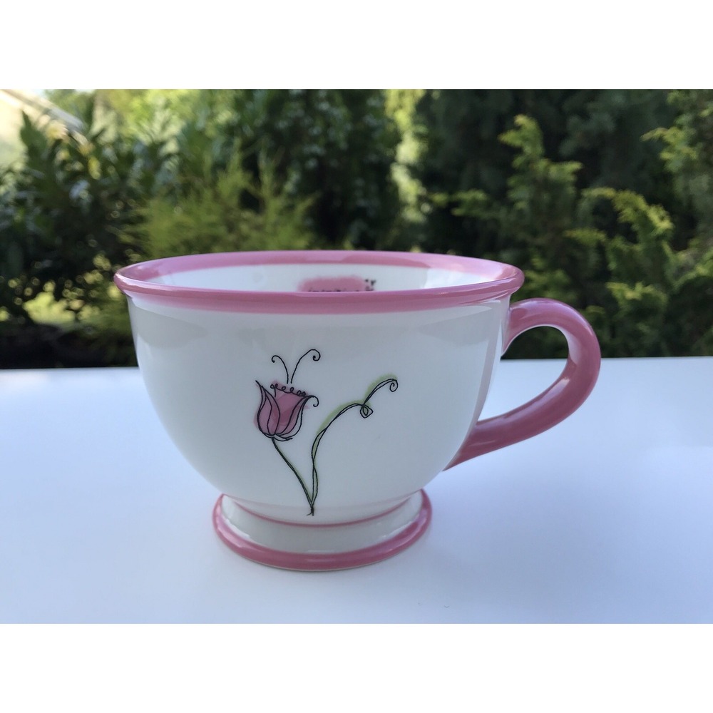 New STARBUCKS COFFEE FLORAL INSPIRING 10 oz TEA/CUP COFFEE MUG 2006 ROSE PINK
